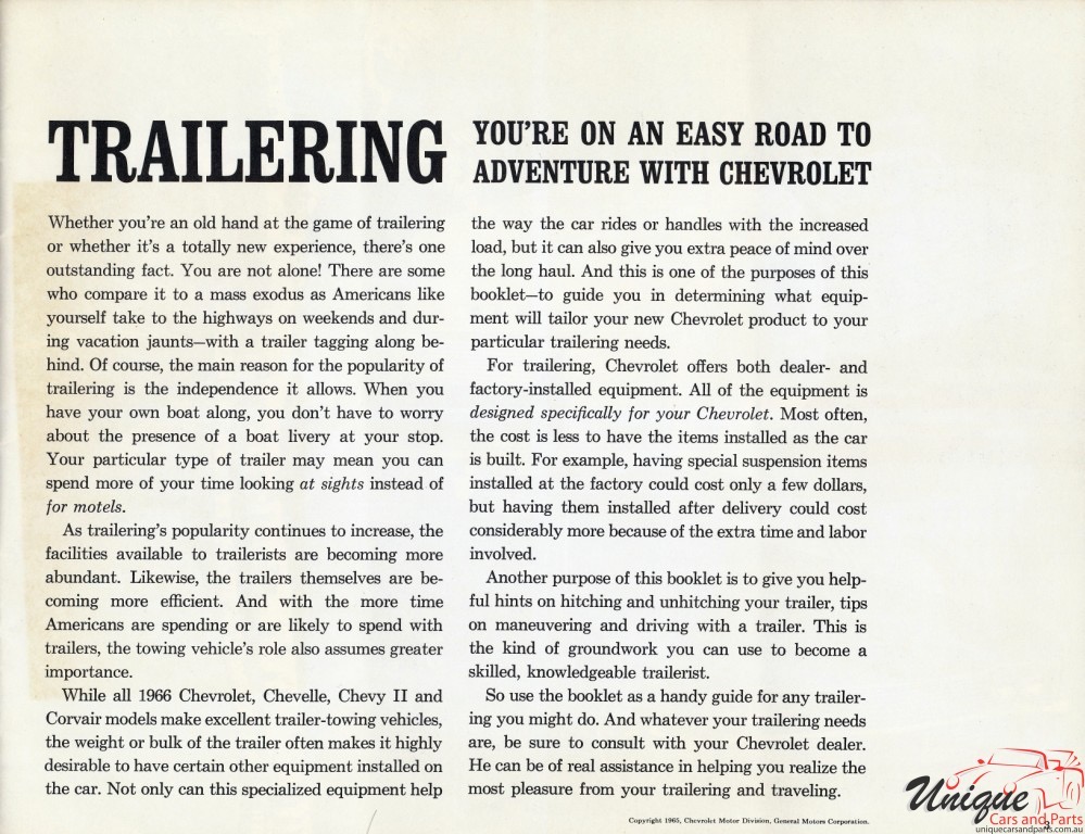 1966 Chevrolet Trailering Guide Page 4